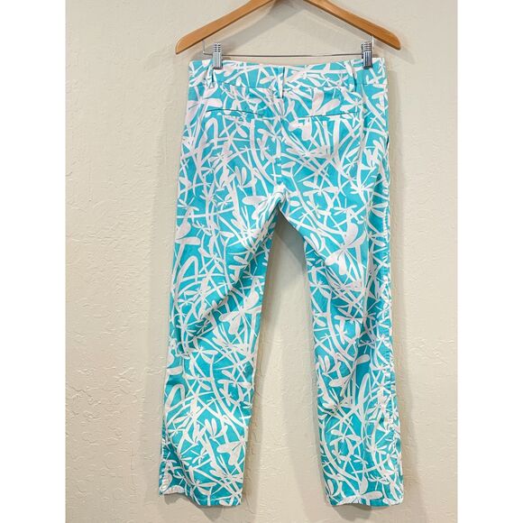 ~ Lilly Pulitzer Sz 4 Dragonfly Pants Aqua Blue Golf Summer Chinos Beachy Preppy - Picture 15 of 16